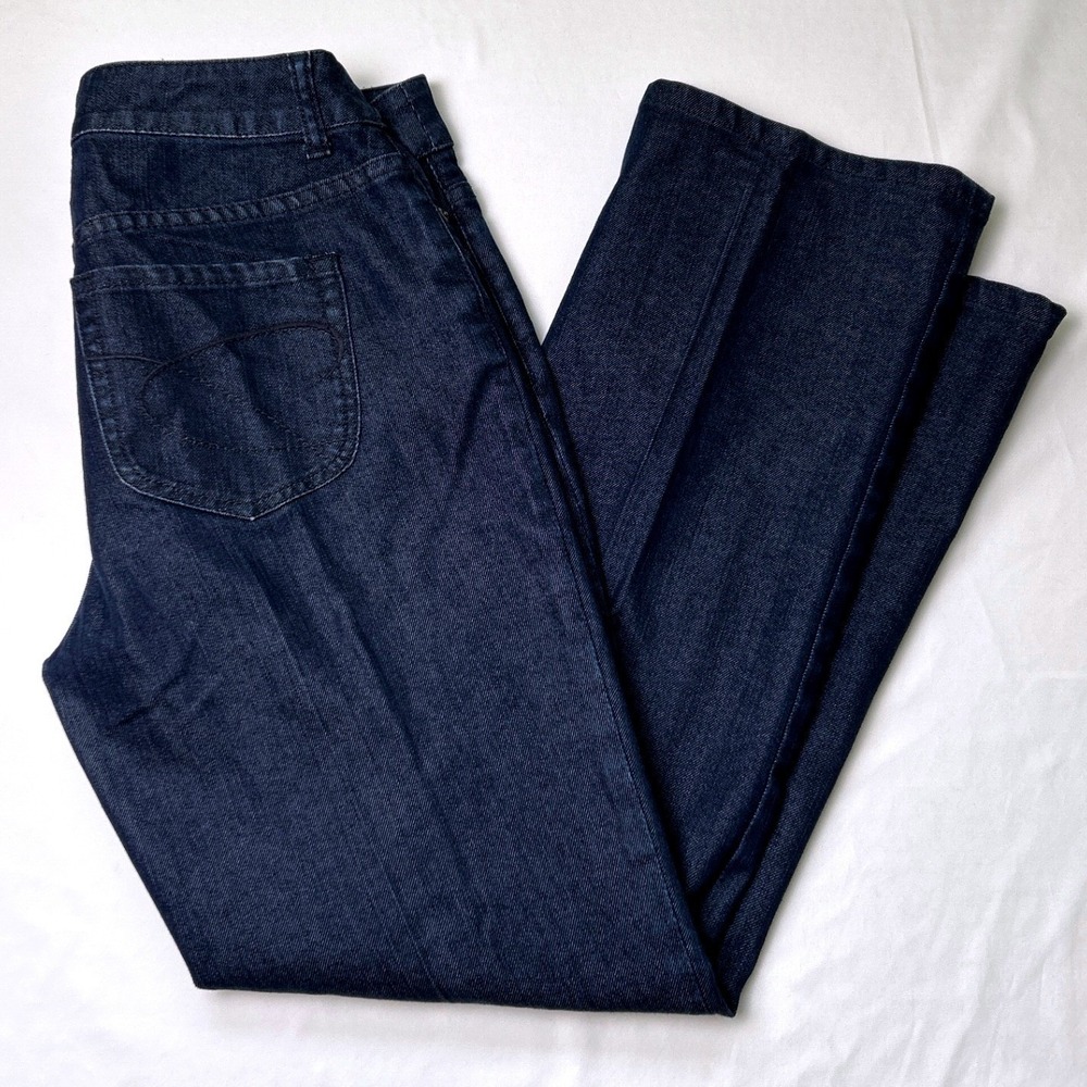 Chicos Womens Platinum Denim Straight Leg Jeans Size 0/4 Short Dark Wash Indigo